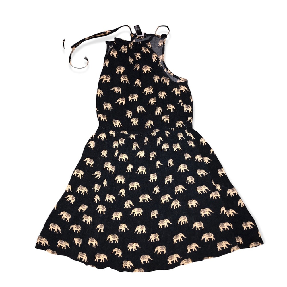 Forever 21 black print elephant dress